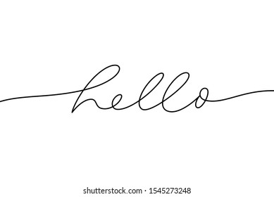 Hello modern brush vector calligraphy. Hand drawn brush style quote. Welcome lettering sign. Lettering for banner, poster and sticker concept with text Hello. Icon message isolated on white background