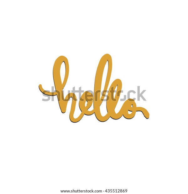 Hello Modern Calligraphic Style Hand Lettering Stock Vector (Royalty ...