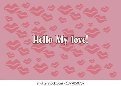 Hola mi amor. Colorido diseño de patrones vectoriales para el Día de San Valentín.