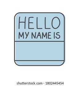 Hello My Name Is Card- Vector Illustration