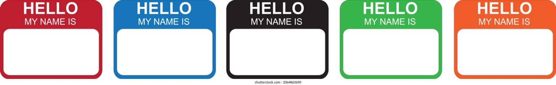 Hello my name cards set