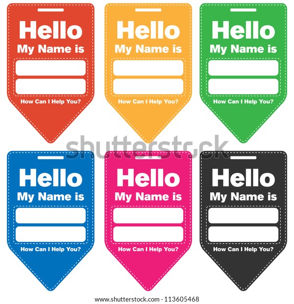 Hello My Name Cards Template Stock Vector (Royalty Free) 113605468