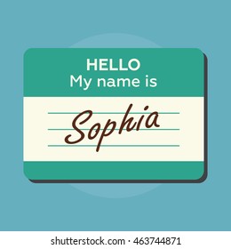 Hello My Name Is Introduction cards eps 10