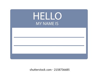Hello, my name is introduction flat label