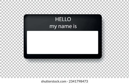 Hello, my name is introduction red flat vector label for print