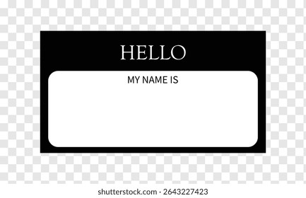 Hello, my name is introduction red flat vector label for print . Vector Illustration . EPS 10 . 