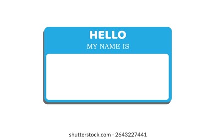 Hello, my name is introduction red flat vector label for print . Vector Illustration . EPS 10 . 