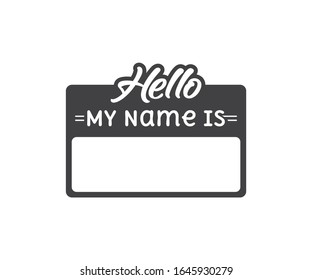 Hello My Name Is. Name Plate Printable Vector Illustration