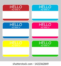 Hello My Name Sticker Label Set Stock Vector (Royalty Free) 1422362849 ...