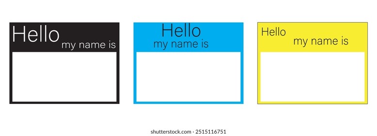 "Hello My Name Is" sticker icon vector Illustration. Vector icon.