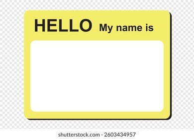 Hello my name is, sticker label set. Meeting, introduction, vector flat colored illustration on white background . 