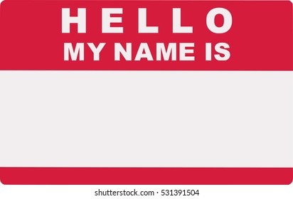 Hello. My Name Is. Tag Lable.