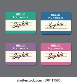 hello my name is sign with blank white copyspace for text message