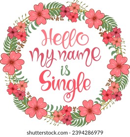 Hello my name is single text. Motivational quote, handwritten calligraphy text for inspirational posters, cards and social media content.