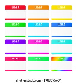 Hello my name is - tag. Introduction sticker for dating and meetups