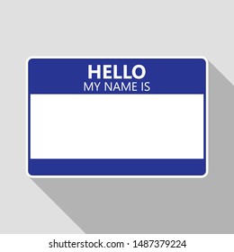 Hello My Name Is  Tag Name Sticky Vector Illustration