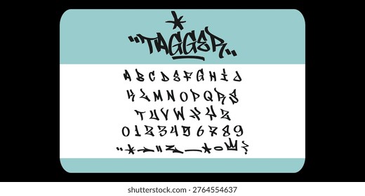 Hello My Name Is Tagger Graffiti Sticker Design with Urban Hand Style Font for Street Culture Name Tags and Creative Graphic Decor Vector