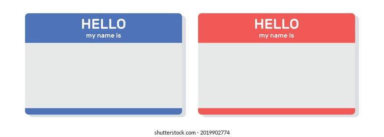 Hello i my name ...Tag Template. Welcome sticker. Vector illustration on white background