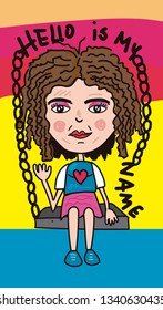 hello is my name,t-shirt design vector illustration