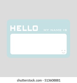 Hello Name Tag on White.