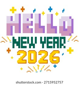 Hello New Year 2026 Pixel