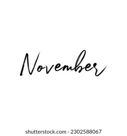 Hello November calligraphy. Hand drawn November phrase. Handwritten modern brush calligraphy. vector illustration for year calendar, poster, card, banner, invitations. Modern brush calligraphy.