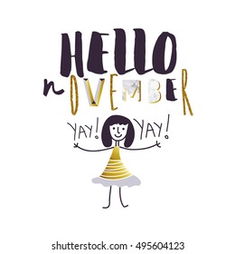 Hello November card.