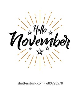 Hello November - Firework - Vector for greeting, new month