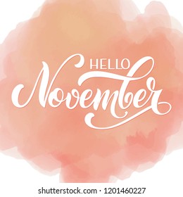 Hello November lettering. Elements for invitations, posters, greeting cards Seasons Greetings