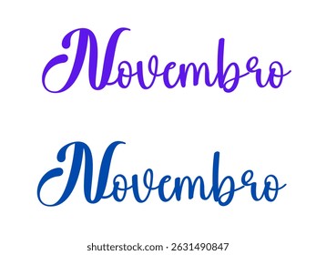 HELLO NOVEMBER. November month vector hand lettering with flowers and leaves. Floral decoration text. Decoration letters, Illustration November.2025