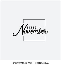 Hello November Template Vector, Design for Banner, Greeting Cards or Print