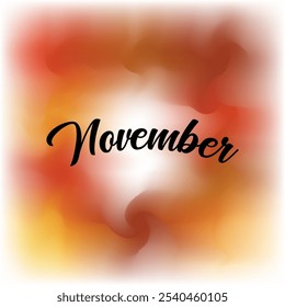 Hello November vector. November with autumn vibes.