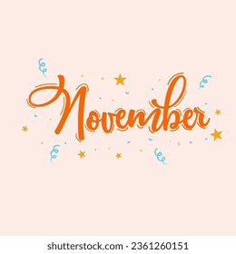 Hello november vector illustration. november with autumn vibe 