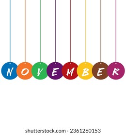 Hello november vector illustration. november with autumn vibe 