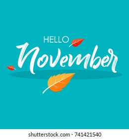 Hello November, Vector Illustration design background.