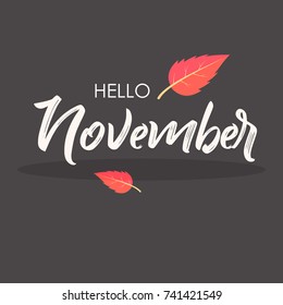 Hello November, Vector Illustration design background.