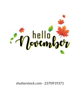 hello november vector illustration. it is suitable for card, banner, or poster