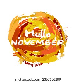 Hello november vector illustration. welcome november. november text vector.