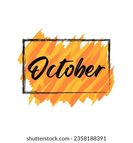 Hello october with autumn vibes vector. October vector.