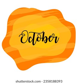 Hello october with autumn vibes vector. October vector.