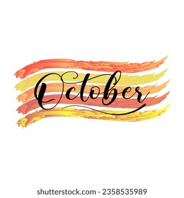 Hallo Oktober mit Herbstvibes Vektor. Oktobervektor.