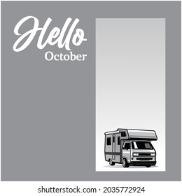hello october, banner template for camper van 