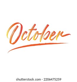 hello October, bright brush and gradient composition