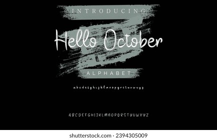 Hello October BRUSH Signature Font Calligraphy Logotype Script Brush Font Type Font lettering handwritten