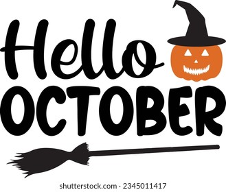 Hello October Halloween T-shirt Design