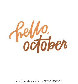 Hello October hand lettered greeting