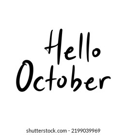 Hello October - Handwritten brush lettering