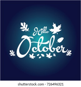 Hello October Logo Vector Template Design
