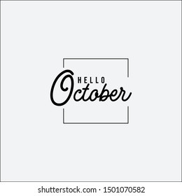 Hello October Template Vector, Design for Banner, Greeting Cards or Print