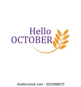 Hello October Template Vector, Design for Banner, Greeting Cards or Print